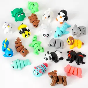 Mini 3D Printed Set, Pets Fidget Toys Articulated Tiny Figurines Set for Christmas Easter Egg Fillers Basket Stuffers Desktop Decoration, 21PCS-A