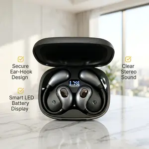 Fluffdrip OWS-Fits 03 Open Ear Headphones | Ultra-Comfort ClearCall Wireless Earbuds for All-Day Wear outdoorfun