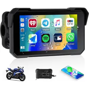 5 inch Waterproof Portable Wireless Carplay/Android Auto for Motorcycle with Bluetooth GPS Display TF Port springtok