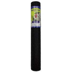 212 MAIN Hexagonal HDPE Mesh Chicken Wire Fence, 3x25 ft Black, UV Stabilized, Long-Lasting Recyclable Plastic Wire for Outdoor Enclosure, Raised Garden Bed Decorative Fences