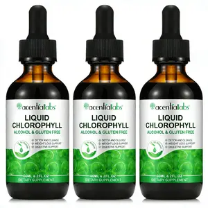 Acentiallabs Chlorophyll Drops 3-Pack – Internal Deodorant for Body Odor, Detox & Gut Health Support, Liquid Chlorophyll Supplement, Non-GMO, Peppermint Flavor
