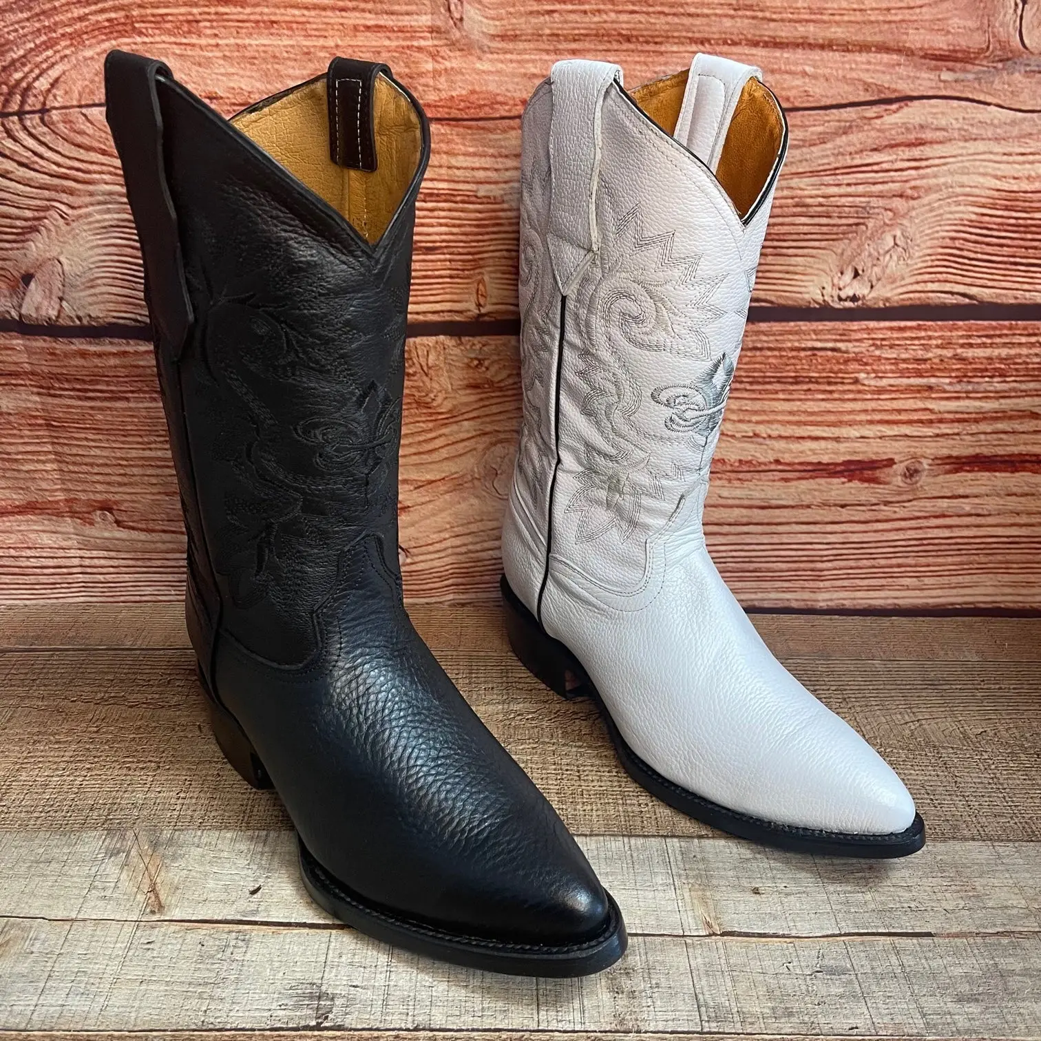 Men's Western Pointed Toe Cowboy Boots Genuine Cow Leather Handmade in Mexico Est. 099 Floter
