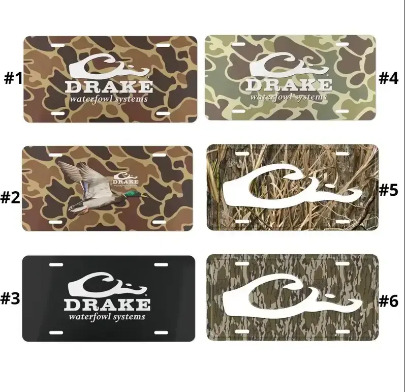 Drake Logo Camo Collection Vanity Plate - Aluminum Hunting Truck Tag & Hip Hop Fan Car Accessory (Gifts for Him, 12x6)