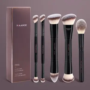 MAANGE 5pcs Professional Makeup Brush Set, Foundation Brush Blush Contour Brush Concealer Brush Eyeshadow Brush Nose Shadow Brush Detail Brush, Essential Brushes for Professional and Everyday Use,Perfect Gift for Beauty Enthusiasts, Makeup Blending Brush