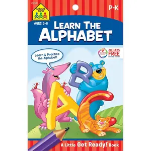 School Zone Learn The Alphabet Workbook: 48 Pages, Pre-K, Preschool, Kindergarten, Letter Sounds, Uppercase & Lowercase Letters, Tracing, Ages 4 to 6 (Little Get Ready! Book Series) Paperback – Coloring Book, March 19, 2019