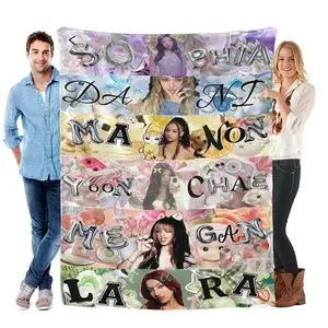 Katseye Ultra Soft Flannel Blanket Premium Flannel Material Creative Design Warm Cozy Throw Blanket for Fans Friends Bed Sofa Couch Office Dorm Camping Travel Birthday Christmas Gift