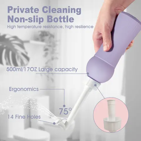 Upside Down Peri Bottle for Postpartum Care,Postpartum Portable Travel Bidet Leak-proof Perineal Rinse Spray Bottle Blue Upside Down Peri Bottle for Postpartum Care & Recovery Essential for New Moms