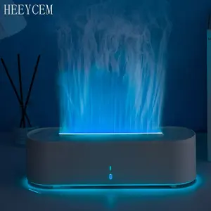Humidifier Aromatherapy Diffuser USB Powered LED Flame Effect Air Humidifier with Remote Control, Night Light, Timer, Remote Control and Type-C, Humidifier Atmosphere Light, Suitable for Home Decoration and Room Humidification