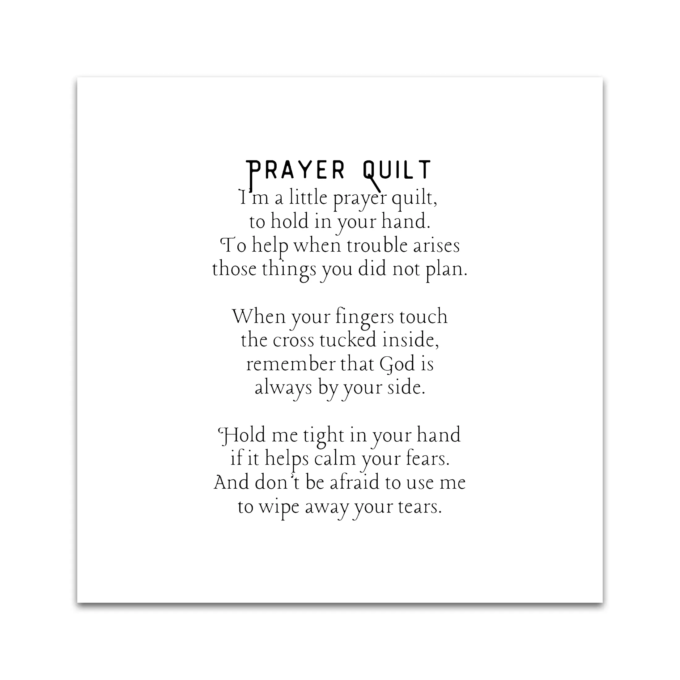 Pack of 1, 5 or 30 Precut 3” Pocket Prayer Quilt Poem Labels – Christian Fabric Quilt Squares for Sewing & Crafting