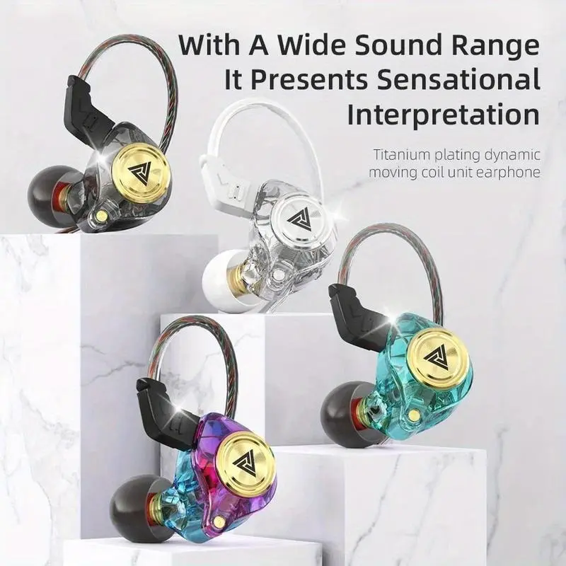 QKZ AK3 Portable Wired In-Ear Earphone, Wired Headphones With Mic, HiFi Subwoofer Noise Cancelling Wired Earphones for Game Sports, 3D Stereo Sound Headphones For Gym & Sports & Game, earbuds gaming headset gaming earbuds