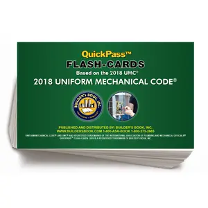 Uniform Mechanical Code QuickPass Flash-Cards based on the 2018 UMC