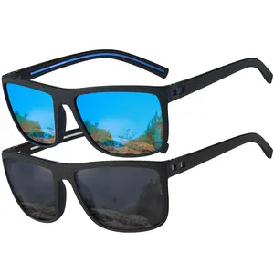 Vintage Square Polarized Sunglasses for Men & Women UV400 Protection Lightweight TR90 Frame Ideal for Fishing Driving Hiking Outdoor Activities