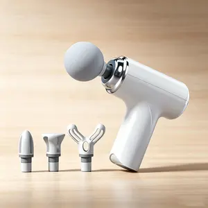 Portable Deep Tissue Massage Gun with 4 Massage Heads, Multiple Speeds, Kneading Technology, High Intensity Rechargeable Handheld Impact Massager - Unisex for Muscle Pain Relief, Ideal for Leg, Body, Neck, Back & Shoulders, Lightweight & Compact for Home