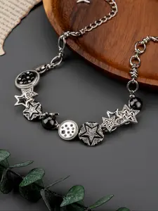 Women's Punk Style Halloween Necklace, Hand-Painted Starry Enamel Chain, Iron Material, All-Season Accessory, Fashion Jewelry, Gothic Witch Jewelry, Witchy Jewelry