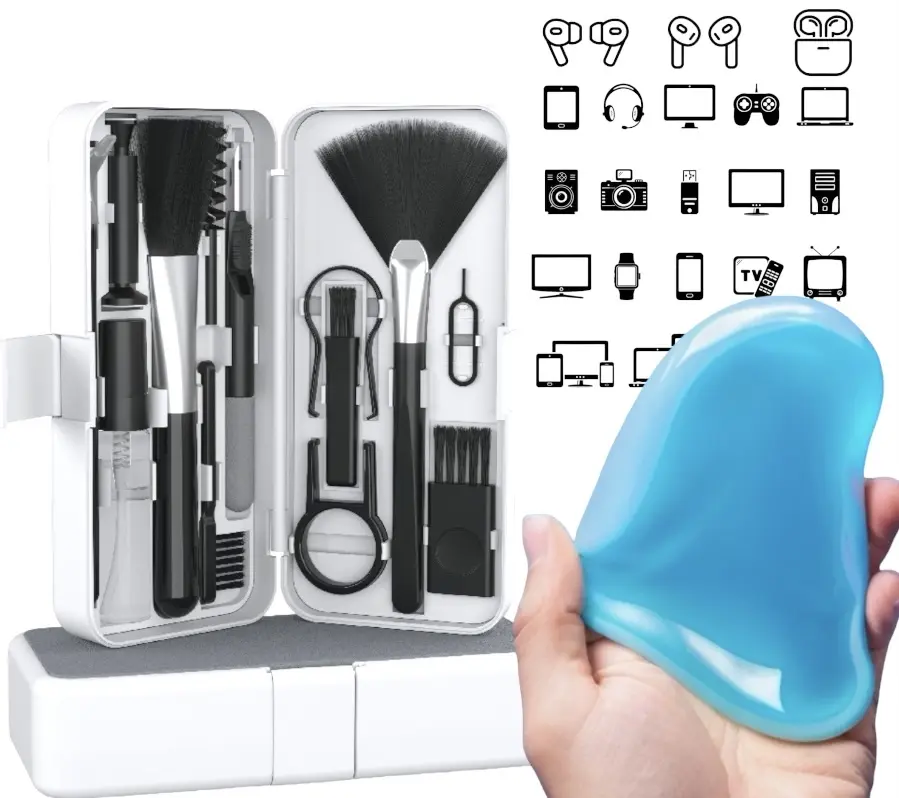 IMMACUKIT Electronic Cleaner Kit with Cleaning Gel Putty- Use On Ear Buds, Phone, Laptop, Keyboard, Smart Watch, Tablet, PC, Tech, Controller, Headphones, Electronics, Gadgets, Smart Devices, Video Game Console, and More