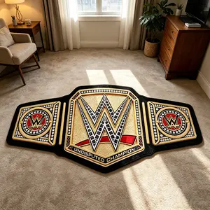 Ins style gold belt themed floor mat, game room anti slip and absorbent foot mat, e-sports room personalized matching mat, suitable for e-sports/fighting theme space, thick, soft and easy to clean, Home Decorative Rug, Gaming Rugs, Decorative Area Rug