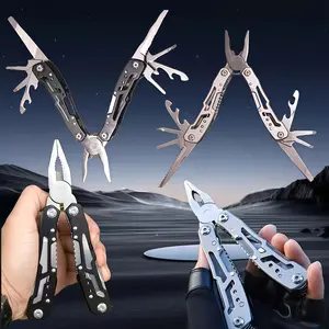[EDC Tool Kit] Multi-functional Folding Tool Pliers | 1 Set with Serrated Blades, Bottle Opener, Screwdriver, Tail Lock | Durable Metal, Portable EDC Kit for Camping, Outdoor, Men, Husbands