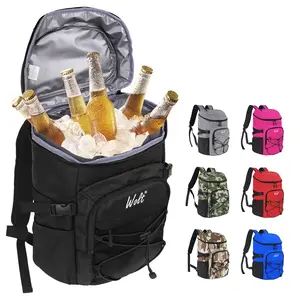 WOLT 24-Can Soft Sided Ice Retention Cooler Backpack - Lightweight, Waterproof, Multifunctional Insulated Reusable Cooler Bag with Bottle Opener for Hiking, Camping
