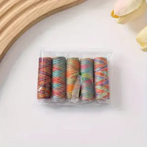 10pcs Rainbow Variegated Polyester Embroidery Sewing Thread - 5pcs, 75 Yards per Spool, Machine Sewing and Hand Stitching