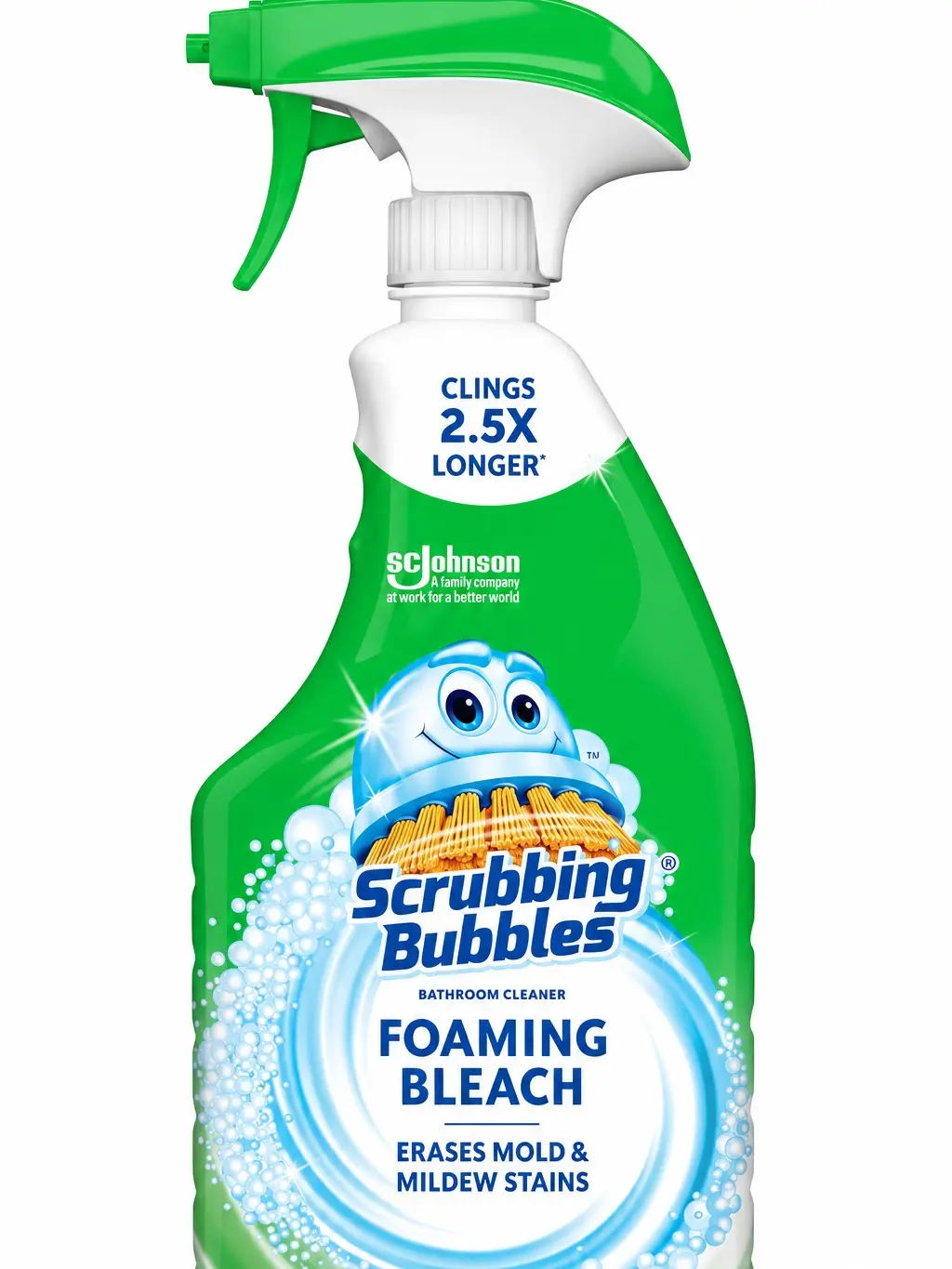 Scrubbing Bubbles Foaming Bleach Bathroom and Shower Cleaner Disinfectant Spray, Helps Erase Mold & Mildew, 32oz