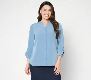 Denim & Co. Essentials Utility Button Front Shirt