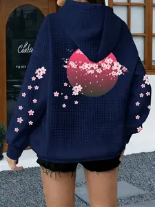 Single Piece Waffle Fleece Jacket Coat, Comfortable Warm Versatile Outerwear, Perfect for All Seasons, Stylish and Cozy Design