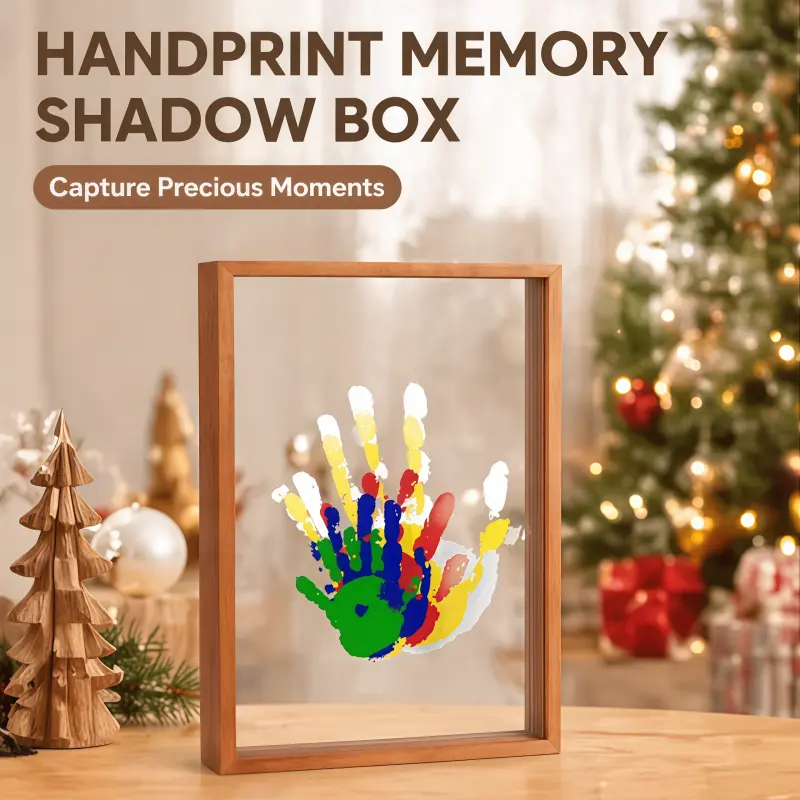 DIY Handprint Keepsake Wooden Frame Kit - Customizable Baby Shower Gift for Babies, Couple Milestones, Sentimental Wall & Tabletop Home Decor to Capture Special Moments