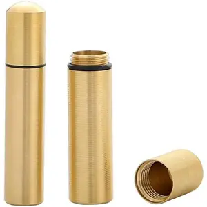 2 count Brass Portable Toothpick Holder Pocket Toothpick Box Pocket Container Toothpick Dispensers for Personal Home Office Club Bar Hotel