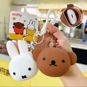Miffys Rabbit Coin Purse Mini Earphone Case Keychain | Kawaii Boris Bear Silicone Headphone Pouch Cartoon Silicone Zero Wallet Birthday Gifts