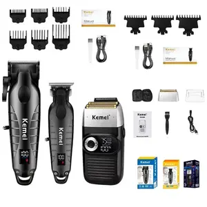 Kemei Shaver Km-2293 Km-2290 Km-2026, New Electric Hair Trimmer with LCD Display, Men's Grooming Tool Suitable for Salon Use, Cordless Hair Clipper