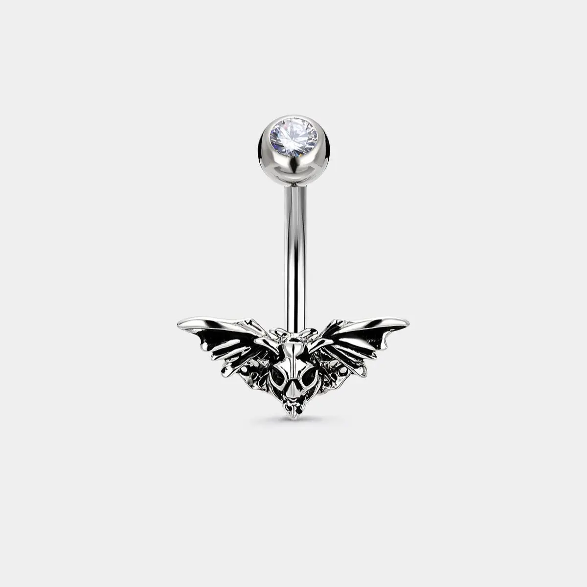 OUFER 14G Moth Theme Stainless Steel Belly Button Ring for Female, Fashion Body Jewelry Belly Button Rings