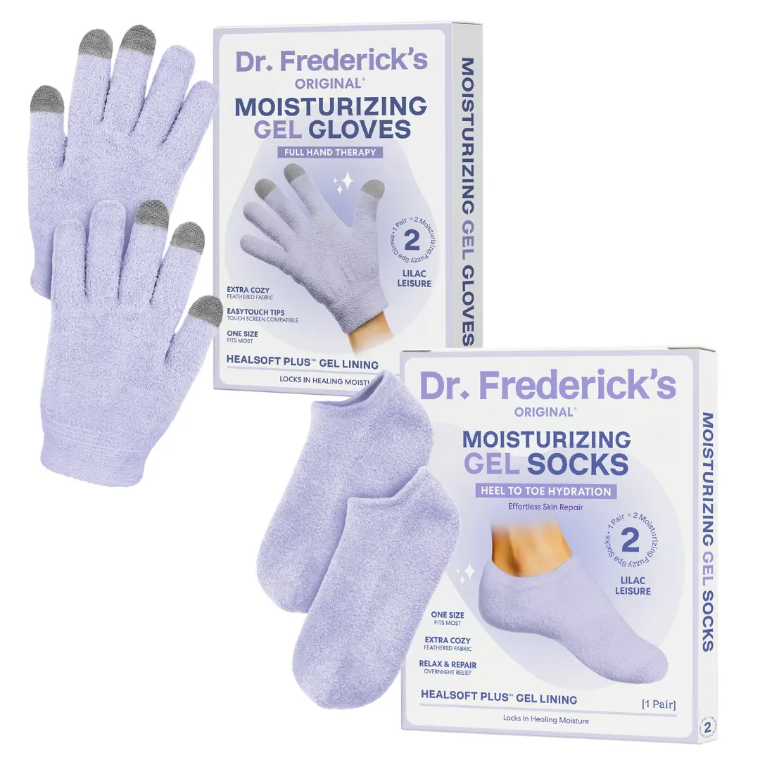 Lilac - Skincare Duo - Moisturizing Gel Gloves - Full Foot Gel Socks - Dry Skin Relief - HealSoft Plus Gel