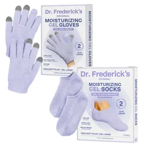 Lilac - Skincare Duo - Moisturizing Gel Gloves - Full Foot Gel Socks - Dry Skin Relief - HealSoft Plus Gel