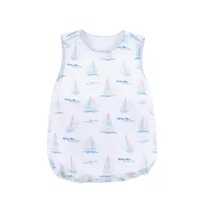 Pastel Sailboat Blue Sun Bubble - Cute Nautical Outfit for Baby & Toddler Boys
