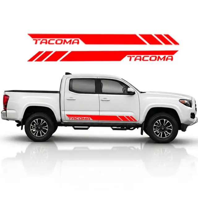 Toyota Tacoma Red Edition Door Line Car Decal Stickers, 2-Piece 75x5 in Durable Custom Enhancer for Truck Window, Weather-Resilient for Car Owners