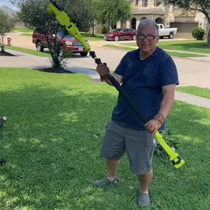 SEESE Brushless Electric Pole Saw,2 in 1 Mini Chainsaw with 2 x 21V Batteries, 8" Brushless Electric Pruner, Telescopic Pruning Saw, Working Height up to 16ft, 180° Angled Head, Shoulder Strap, Halloween gifts