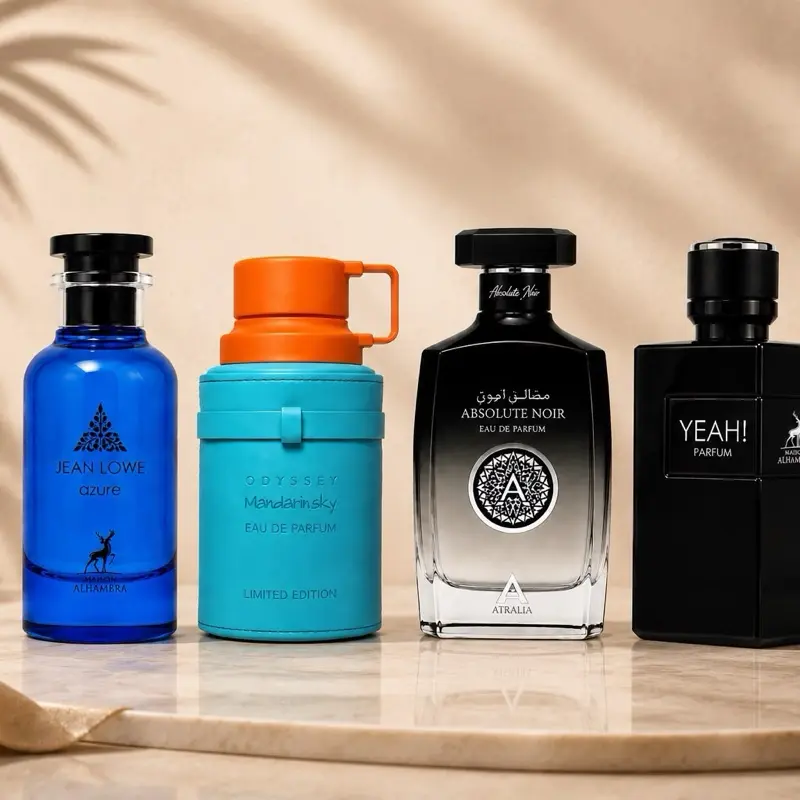 Best Collection Perfume bundle | Jean Lowe Azure + Odyssey Mandarin Sky + Atralia Absolute Noir + Yeah Man | 3.4 fl.oz (100ml)