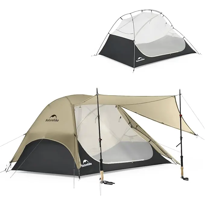 Naturehike UL Star River 2-Person Backpacking Waterproof Outdoor Camping Tent, Lightweight Double Layer Tent with Awning Vestibules and Storage, for Hiking, Father's Day Gift, Waterproof Outdoor Tent