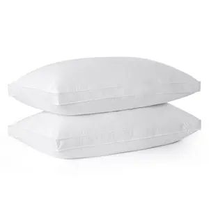 Bafode Goose Down Feather Bed Pillows, Set of 2, 100% Soft Cotton Cover, Pillow for Back, Stomach or Side Sleepers