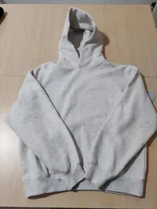 Light Gray Color Oversized Pullover Hoodie Women Men Streetwear Cozy Unisex Cropped Fit Sweatshirt Casual Soft Long Sleeve Outfit - Beige