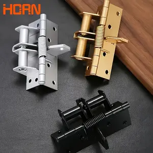 Automatic Door Hinge Set, Includes 8 Screws, Supports 90-Degree Positioning, Soft Close Mechanism, No Slamming Sound, Single Pack