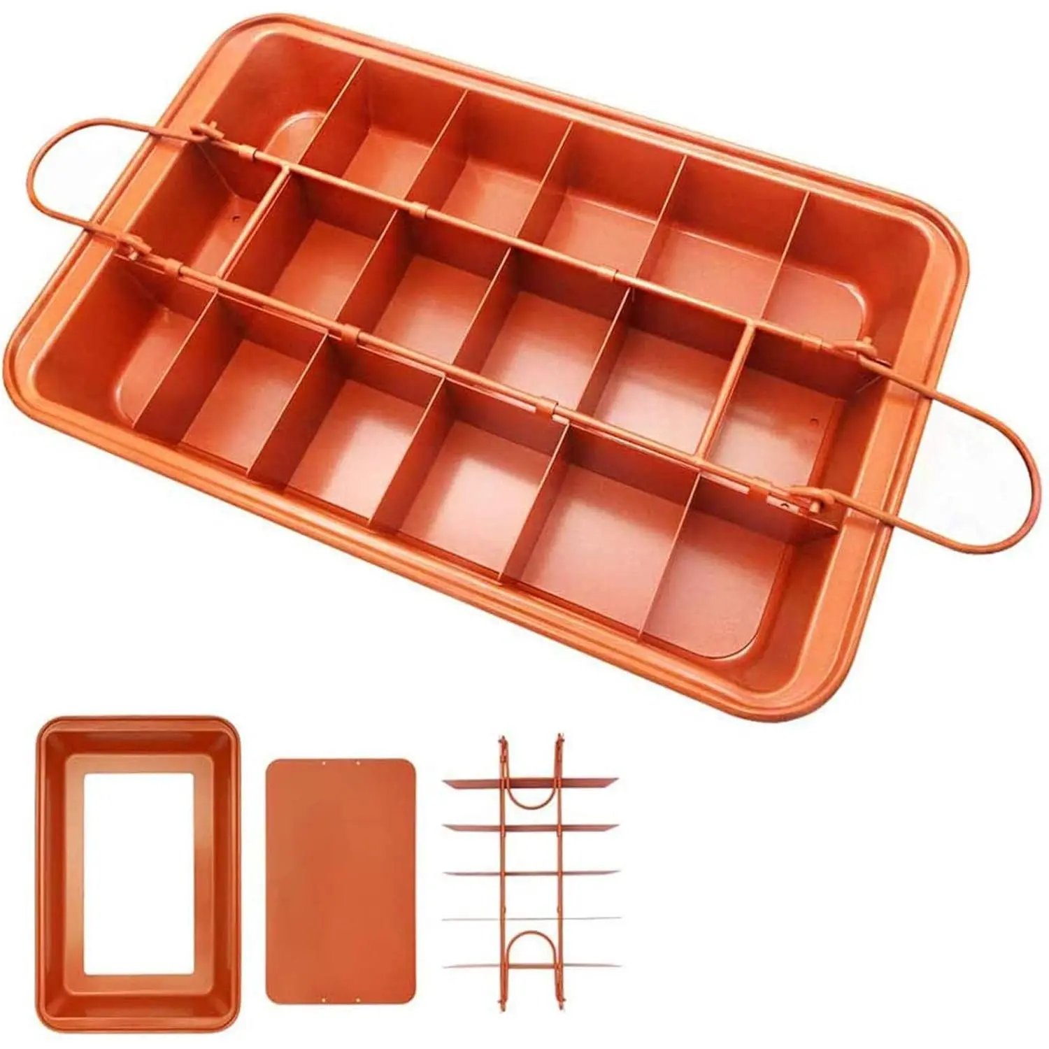 Brownie Pan, Non Stick Brownie Pans With Dividers, 18 Pre-slice Brownie Baking Tray, High Carbon Steel Bakeware for Oven Baking, Size 12 X 8 X 2 Inches