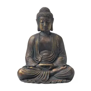 Glitzhome Meditating Zen Buddha Lawn Garden Sta tue - Large
