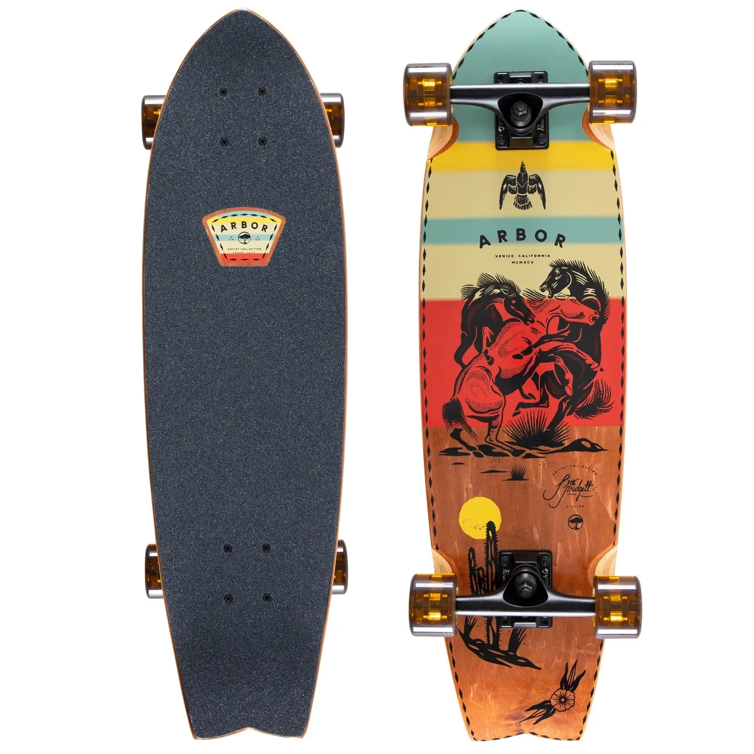 Arbor Longboards Cruiser Complete Mudgett Artist Sizzler 8.625" x 30.5"
