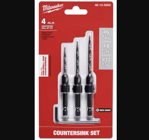 Milwaukee Wood Countersink Drill Bit Set - 3-Piece (#6/#8/#10) - 48-13-5003