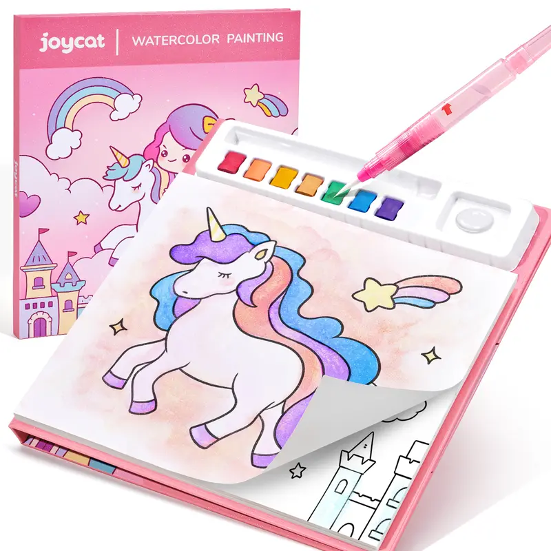 JoyCat Paint with Water Coloring Book Set for Toddlers Ages 4-12, Handcraft Art Kit, Deluxe Art Set, Coloring Book Box, Travel Toy, Birthday Gift for Boys & Girls, Halloween Gifts for Kids