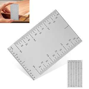 3'' Pocket Rule Tool Durable Stainless Square Edged Precision Ruler Versatile Matte Finish Woodworking Rulers w Graduations On All Four Edges for Easy Readability Easy to Use Marking Tool