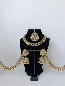 Bollywood Rooh Necklace set with Sahara Jhumka and Mangtika