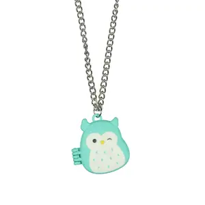 Squishmallows Winston Owl Magnetic Picture Locket Necklace Pendant Chain