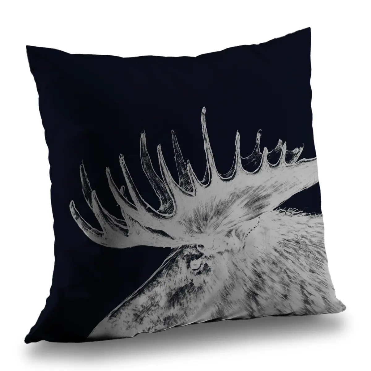 360 Stand 14x14 in. Poly Twill Throw Pillow - Unique Moose Nature Theme Print, Rustic Accent, Easy Cleaning, Man Cave Decor (Model C1PT1414LT4H5T), Moose Print, 14 X 14 In., Easy To Clean, Man Cave Furniture